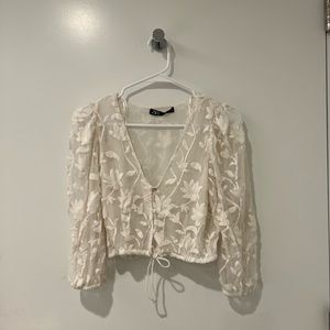 Zara Embroidered Crop Top